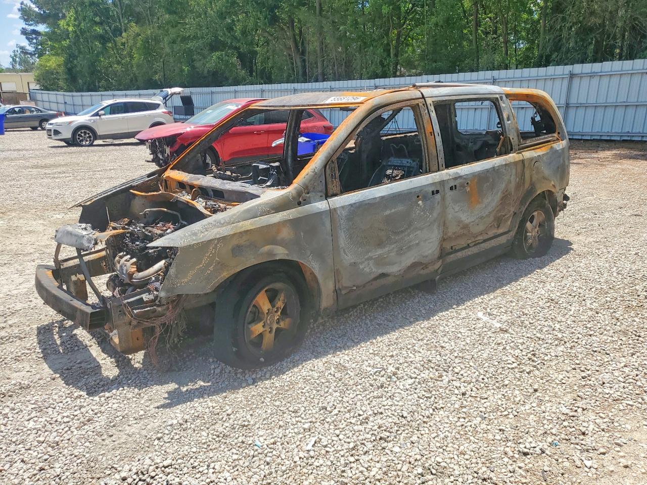 2009 Dodge Caravan — Burn — auction Copart nc - raleigh north - 1