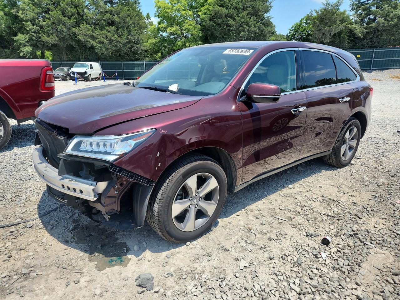 2014 Acura MDX — Front End — aukcja Copart tn - knoxville - 1